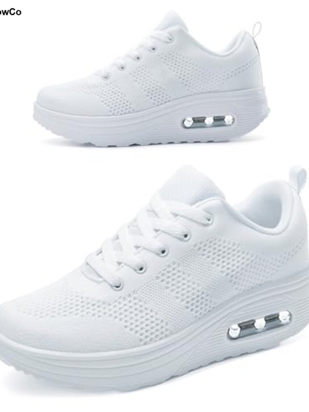 Platform Sneakers Women Air Cushion Walking Comfortable All Day Thick Rocker